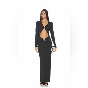 Superdown Elegant Black Long Sleeve Dress